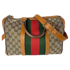 Gucci Boston Web Joy Vintage with Strap 18gga61 Brown Canvas Satchel