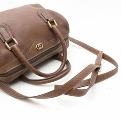Gucci Boston With Strap 868550 Brown Leather Shoulder Bag