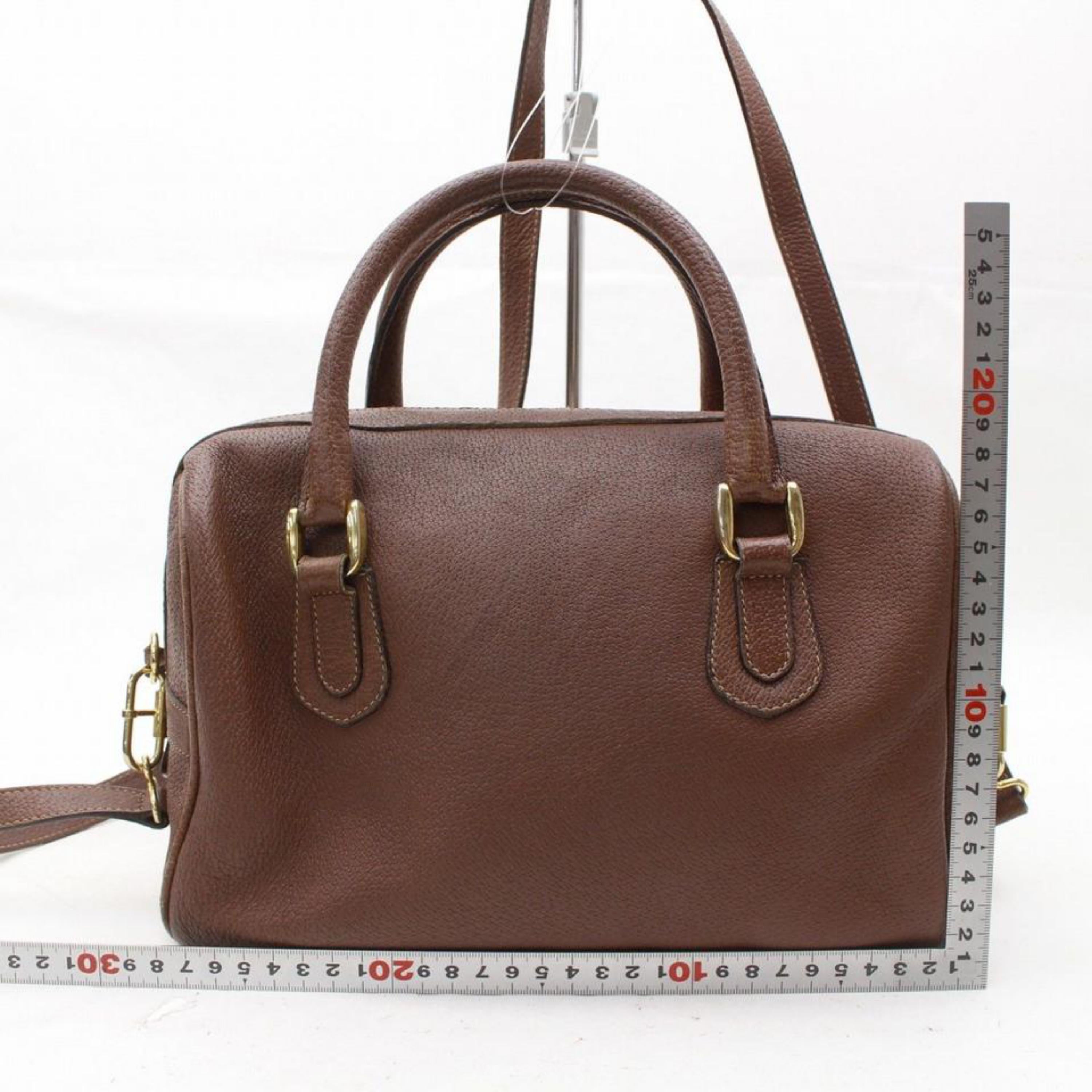 Gucci Boston With Strap 868550 Brown Leather Shoulder Bag For Sale 2
