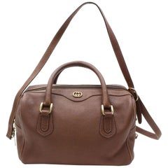 Gucci Boston With Strap 868550 Brown Leather Shoulder Bag