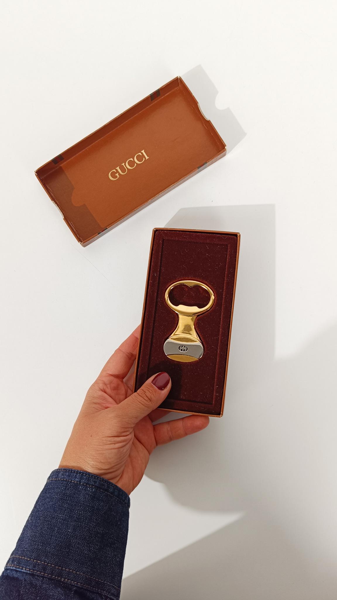 Gucci Flaschenöffner in Original Vintage Verpackung, Italien 70er Jahre (20. Jahrhundert) im Angebot