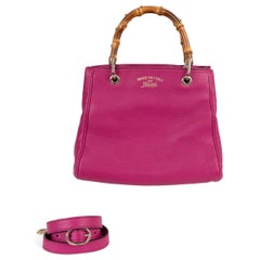 Gucci Bougainvillea cuir rose 2015 SMALL BAMBOO TOTE Bag