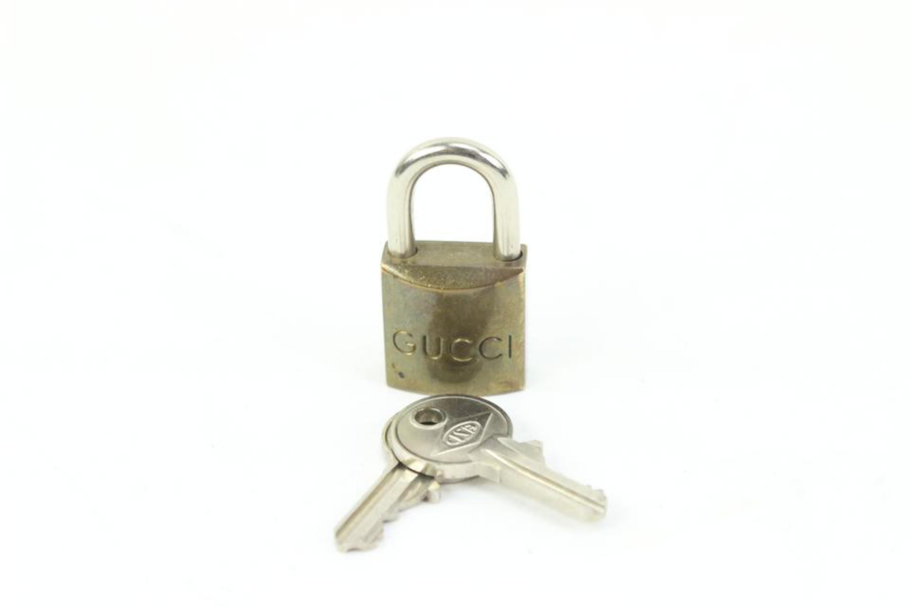 Gucci Brace G Logo Lock and Key Set Cadena Bag Charm Padlock 69g315s 4
