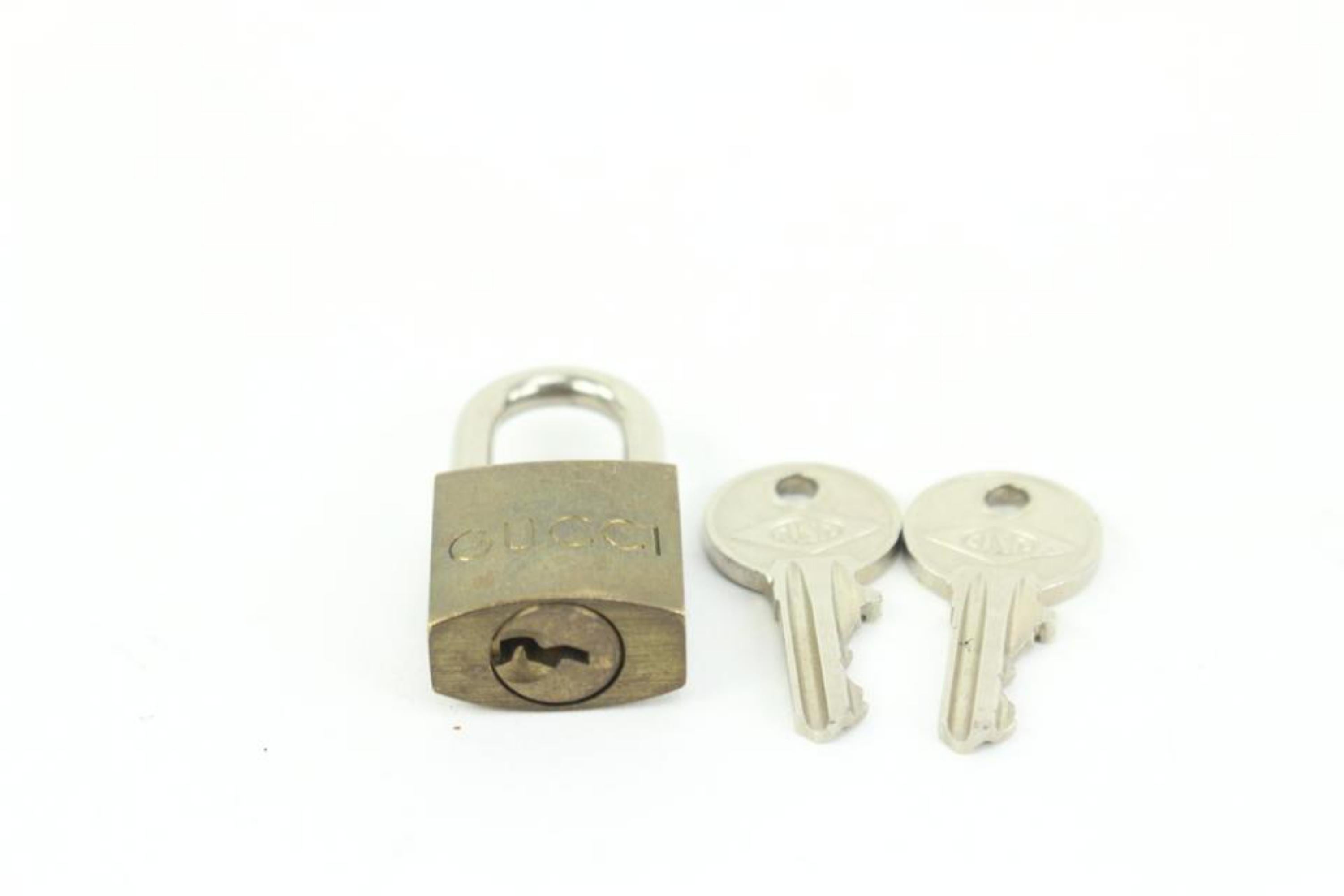 Gucci Brace G Logo Lock and Key Set Cadena Bag Charm Padlock 69g315s 1