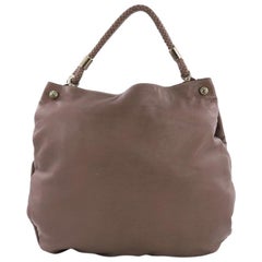 Gucci Braided Handle Shoulder Bag Leather Large