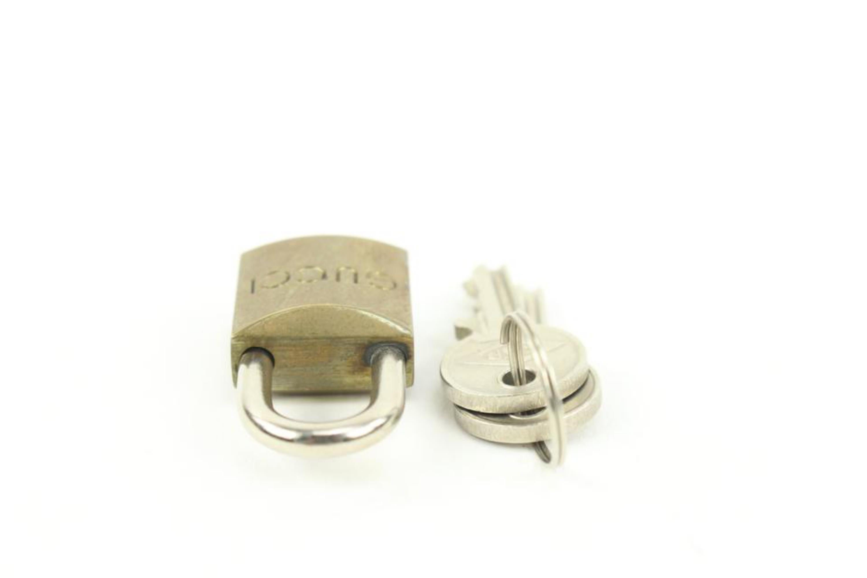 Gucci Brass GG Lock and Key Padlock Bag Charm Cadena 11g222s For Sale 3