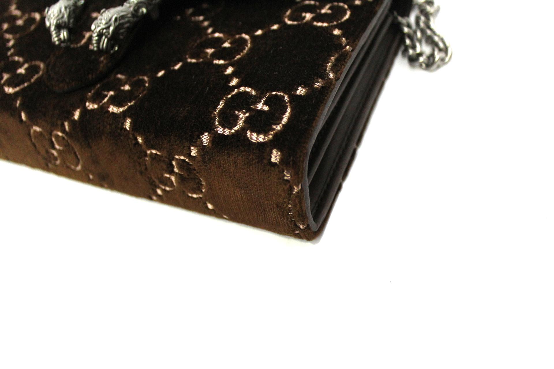 Black Gucci Brawn Velvet Dionysus Bag