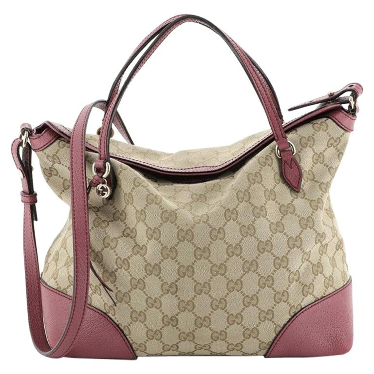 Gucci Bree Convertible Top Handle Bag GG Canvas with Leather Medium at  1stDibs