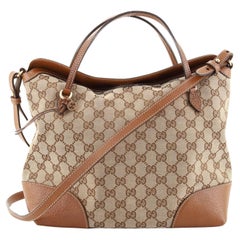 Gucci Bree Convertible Top Handle Bag GG Canvas with Leather Medium