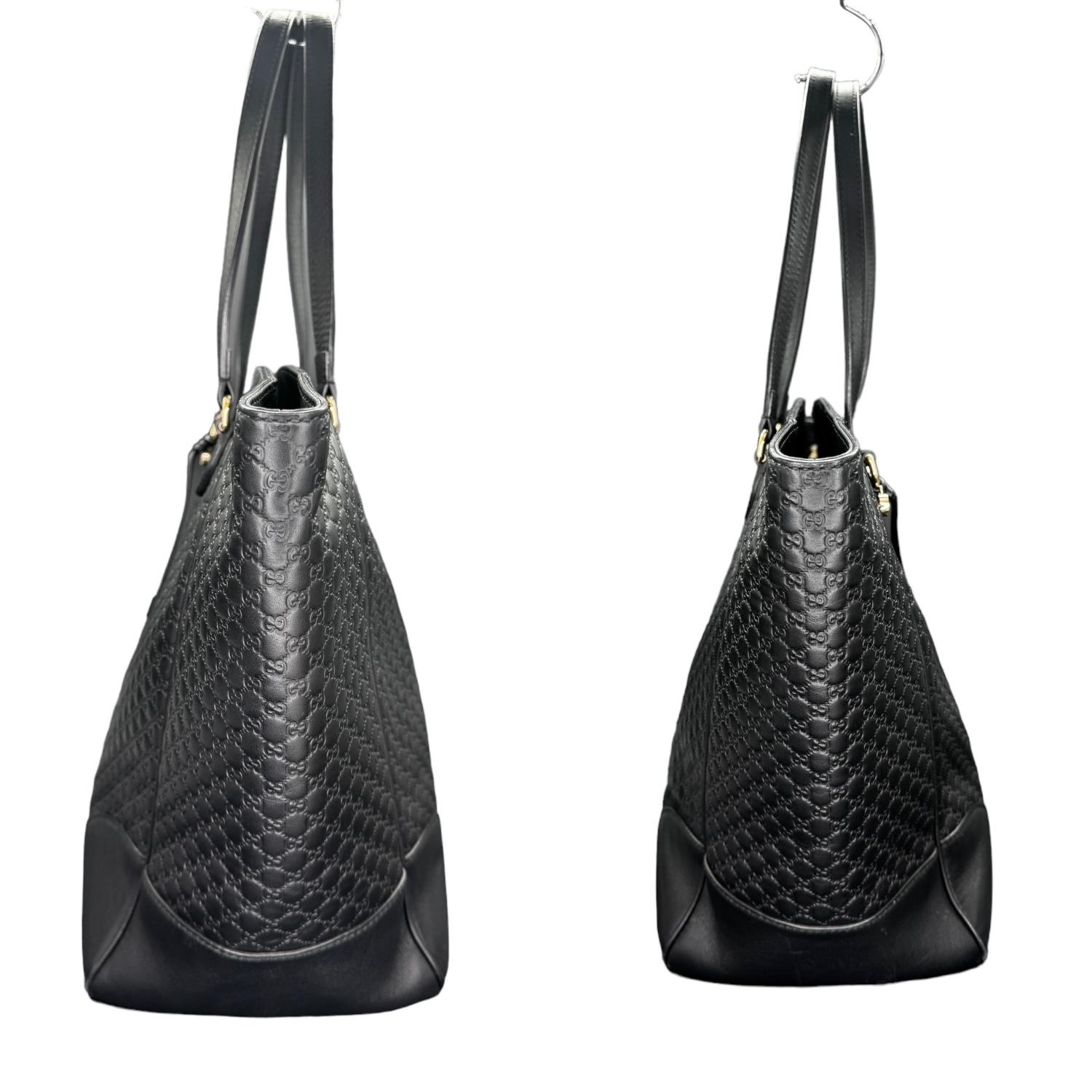 Black Gucci Bree Guccissima Medium Leather Tote
