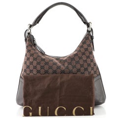 Gucci Bree Hobo (Outlet) GG Canvas with Leather Large