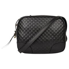 Gucci Bree Rosso Microguccissima Gg 449413 Black Leather Shoulder Bag (449413)
