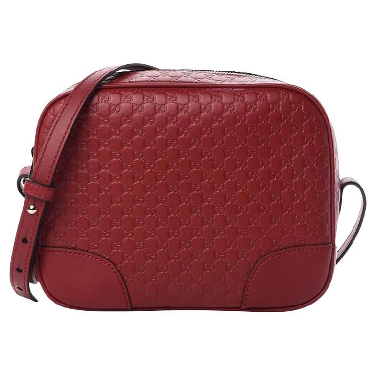 Gucci Bree Rosso Microguccissima Gg 449413 Red Leather Shoulder Bag  (449413) For Sale at 1stDibs