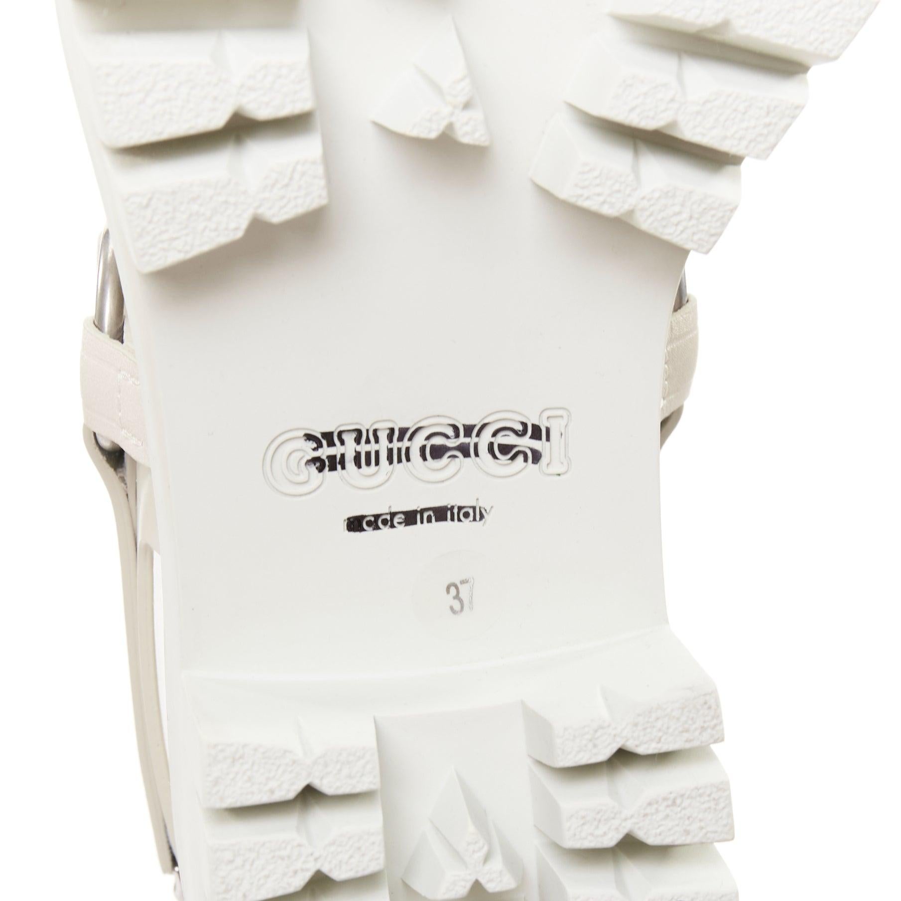 Gucci Bria mystic, vitello bianco, suola con morsetto, sandali da papà EU37 in vendita 5