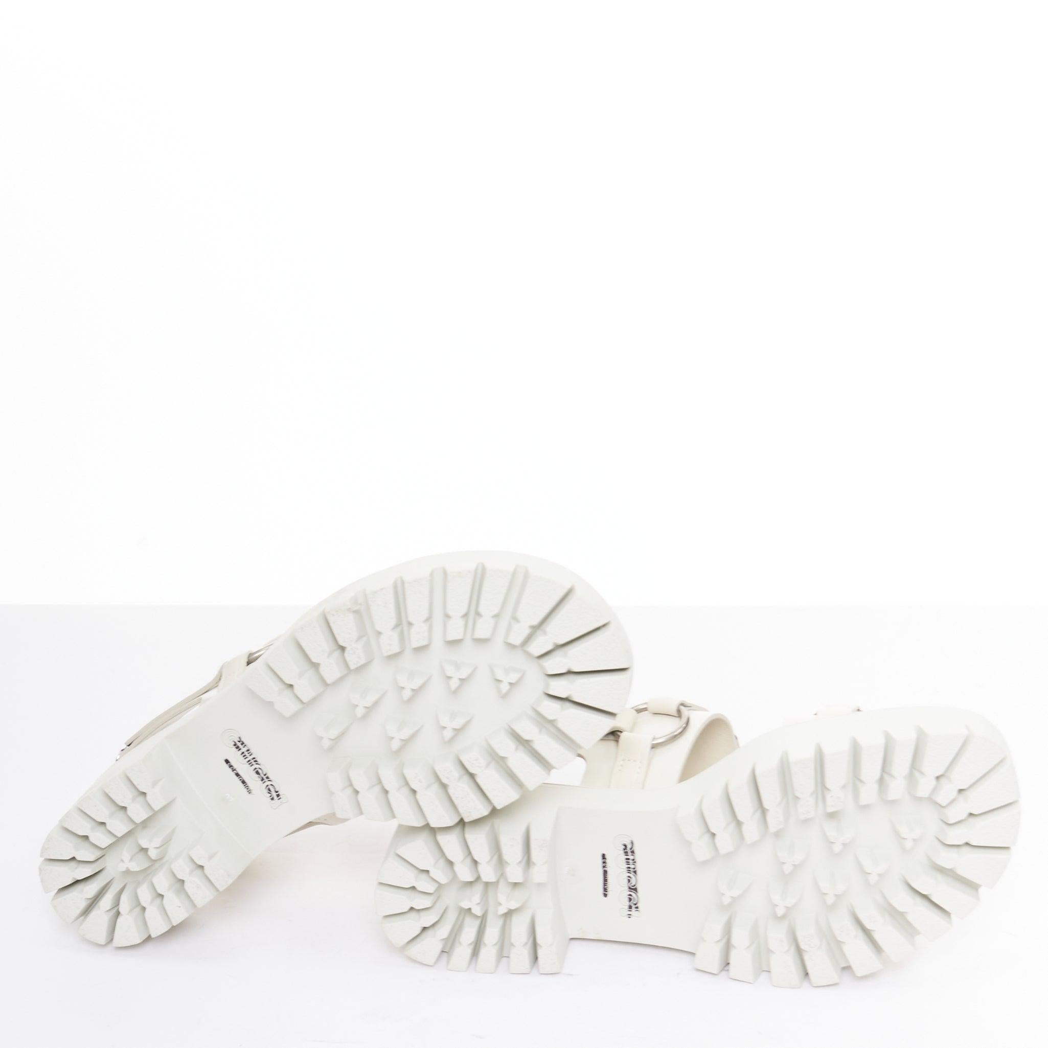 Gucci Bria mystic, vitello bianco, suola con morsetto, sandali da papà EU37 in vendita 6