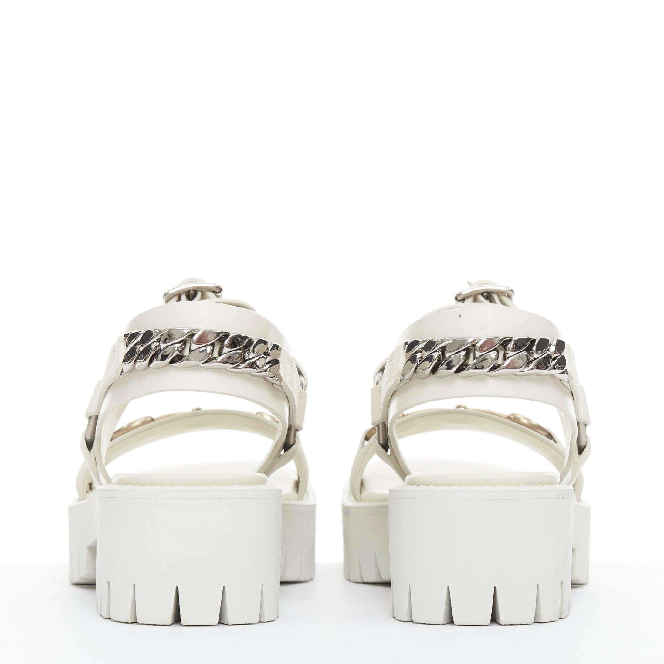 Donna Gucci Bria mystic, vitello bianco, suola con morsetto, sandali da papà EU37 in vendita