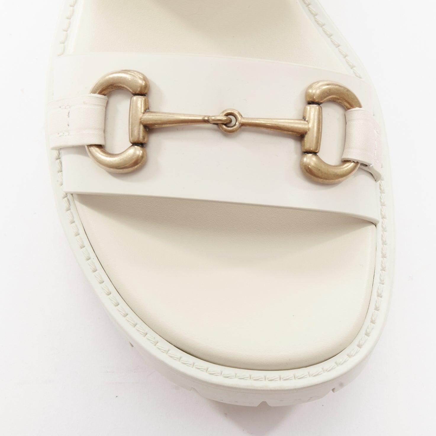 GUCCI Bria místico blanco becerro horsebit suela lug sandalias papá EU37 en venta 2