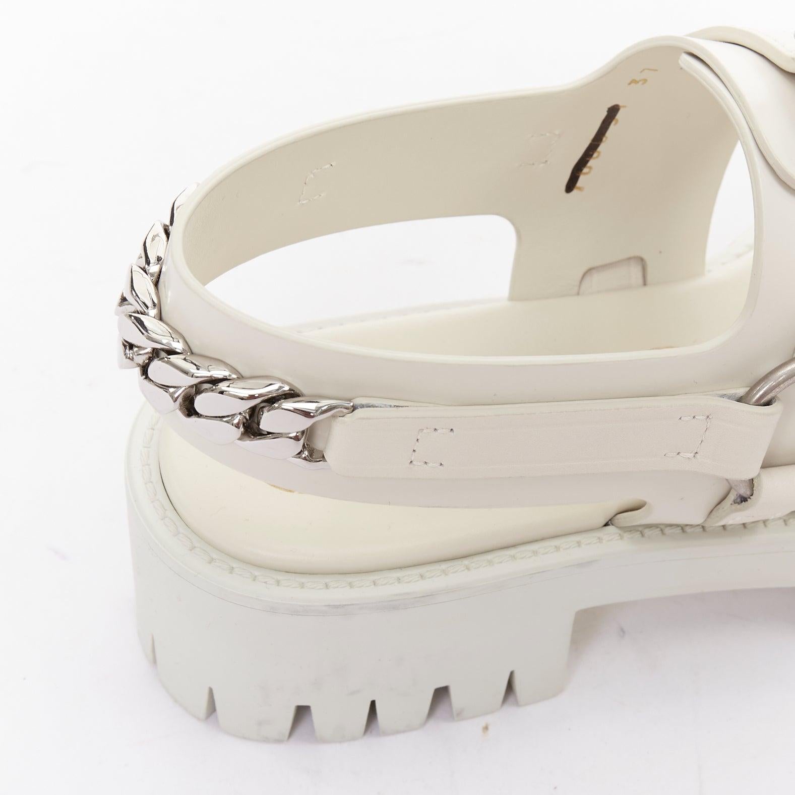 Gucci Bria mystic, vitello bianco, suola con morsetto, sandali da papà EU37 in vendita 3