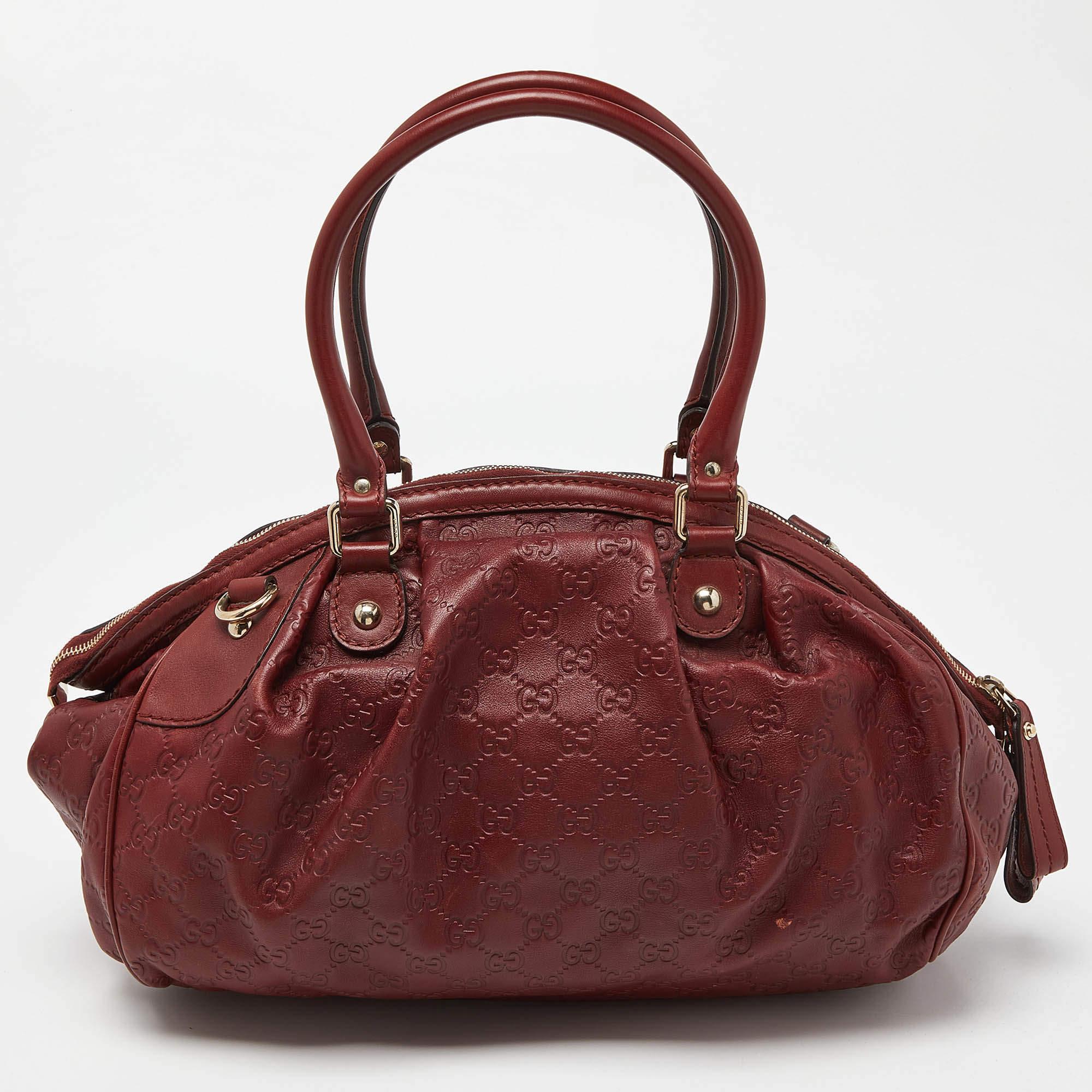 Women's Gucci Brick Brown Guccissima Leather Medium Sukey Boston Bag