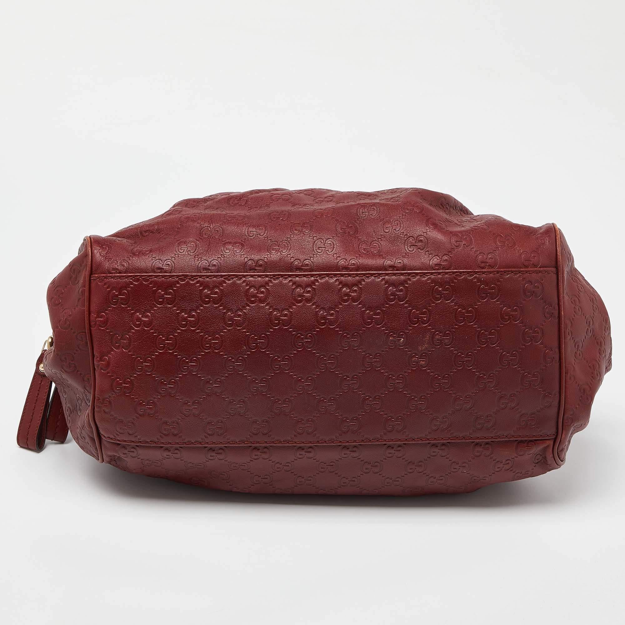 Gucci Brick Brown Guccissima Leather Medium Sukey Boston Bag 4