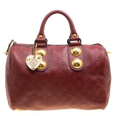 Gucci Brick Red Guccissima Leather Babouska Boston Bag