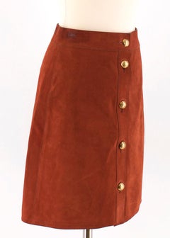 Gucci Brick Suede A-Line Skirt SIZE 38