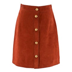 Gucci Brick Suede A-Line Skirt SIZE 38