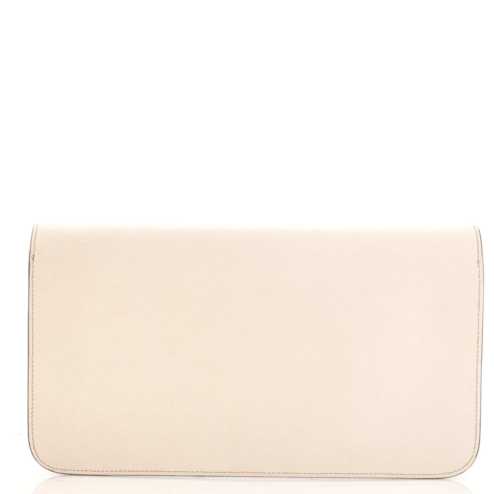 White Gucci Bright Bit Clutch Leather