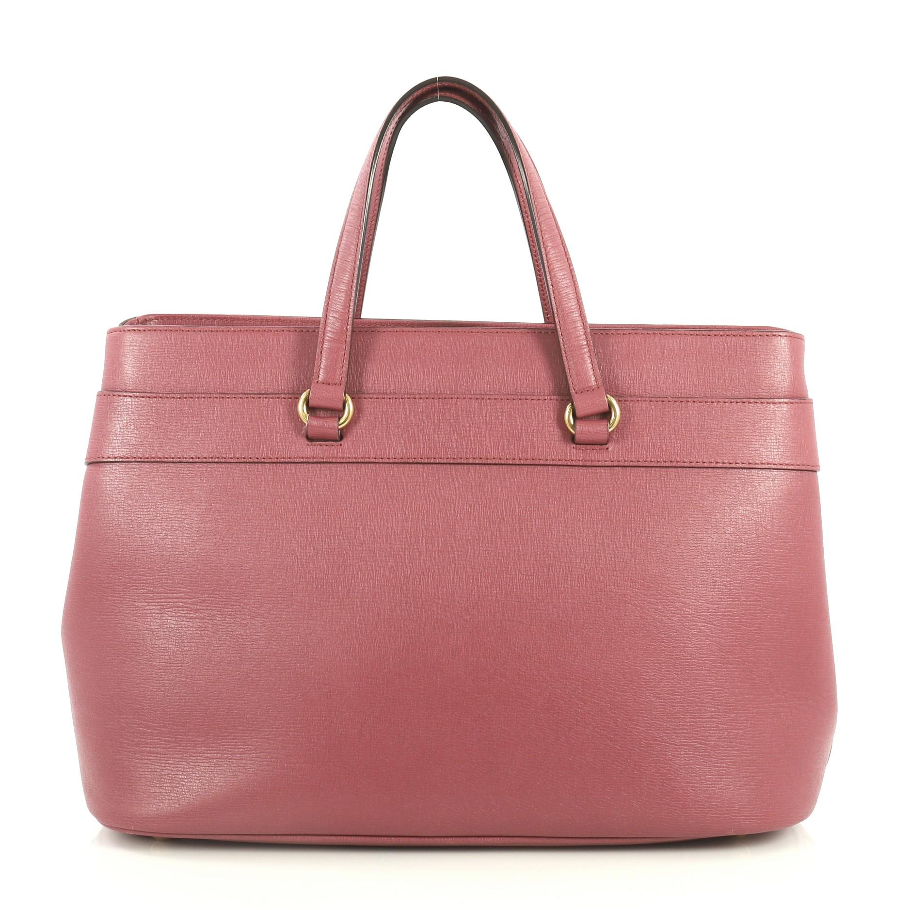 Pink Gucci Bright Bit Convertible Tote Leather Medium