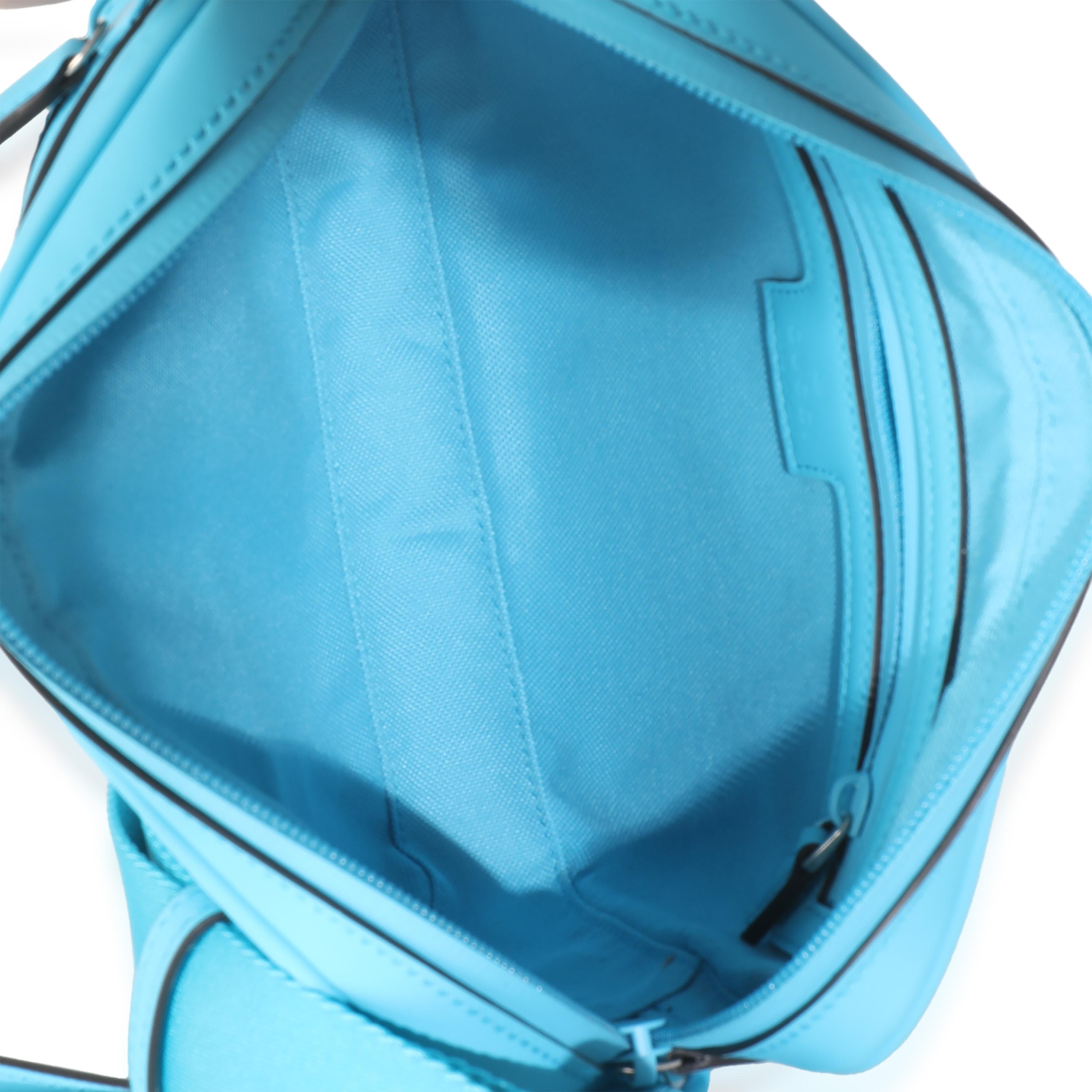Gucci Bright Blue Rubber Effect Monogram GG Crossbody Bag For Sale 2