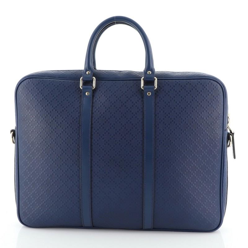 Purple Gucci Bright Convertible Briefcase Diamante Leather Large