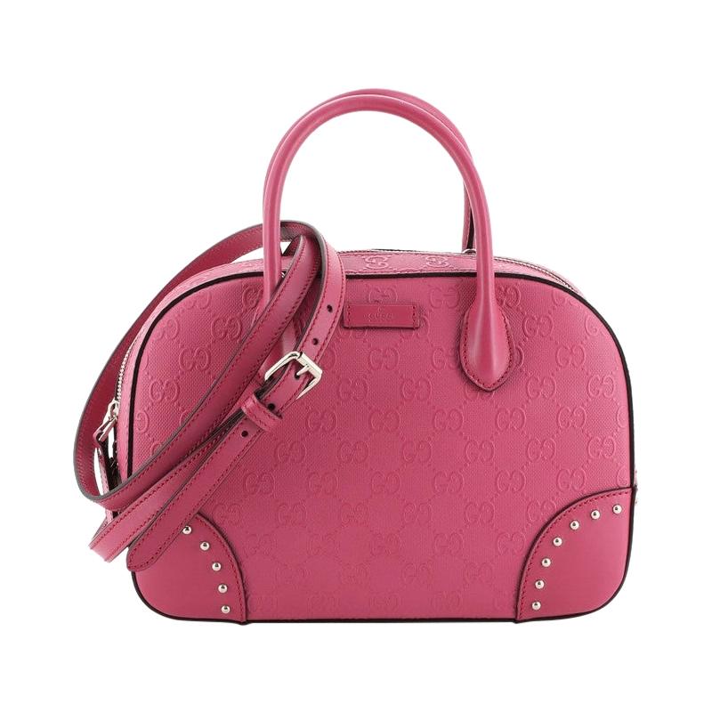 Gucci Bright Top Handle Bag Diamante Leather Small