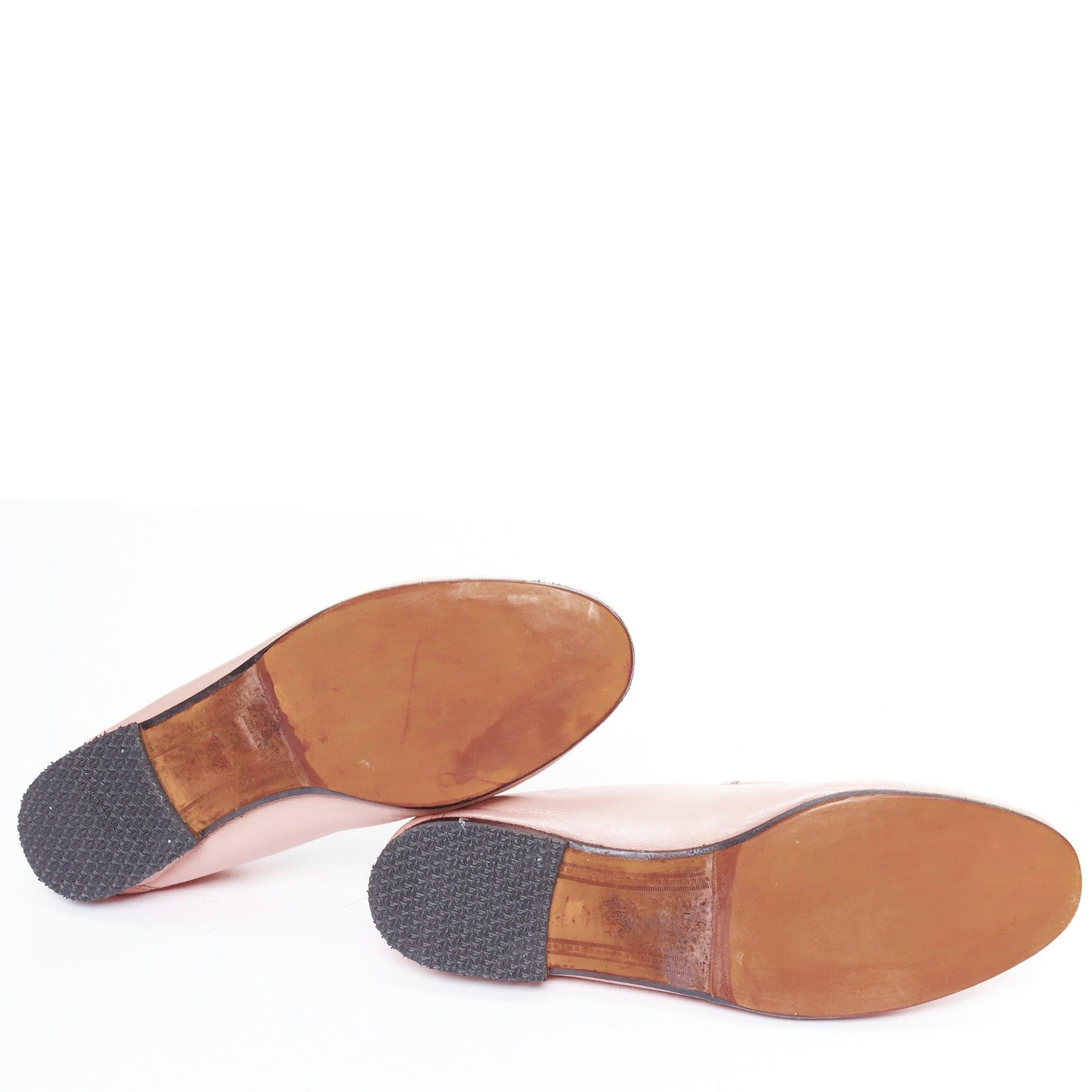 GUCCI Briton mocassins classiques en cuir rose et or EU36.5 en vente 6