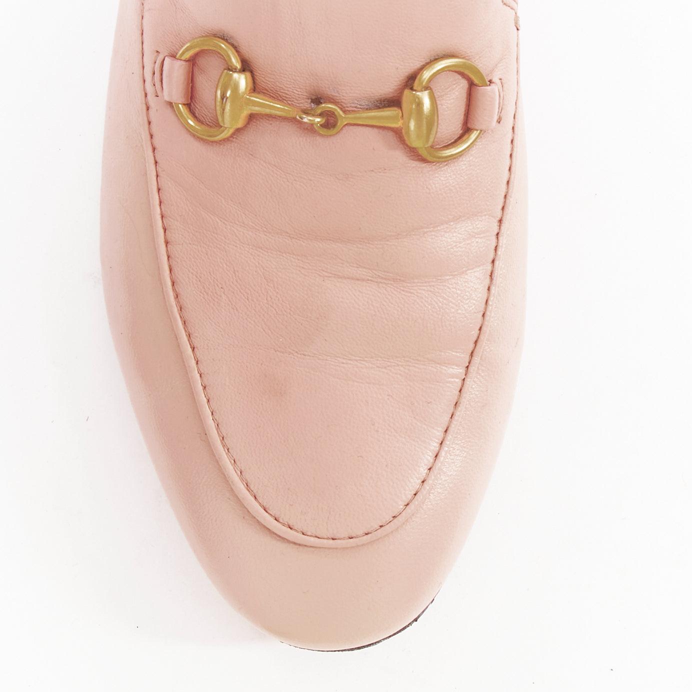 GUCCI Briton mocassins classiques en cuir rose et or EU36.5 en vente 1