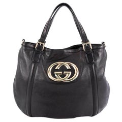 Gucci Britt Convertible Satchel Leather Large