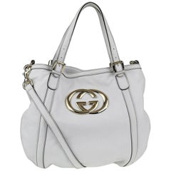Gucci Britt Hobo 2way 869672 White Leather Shoulder Bag