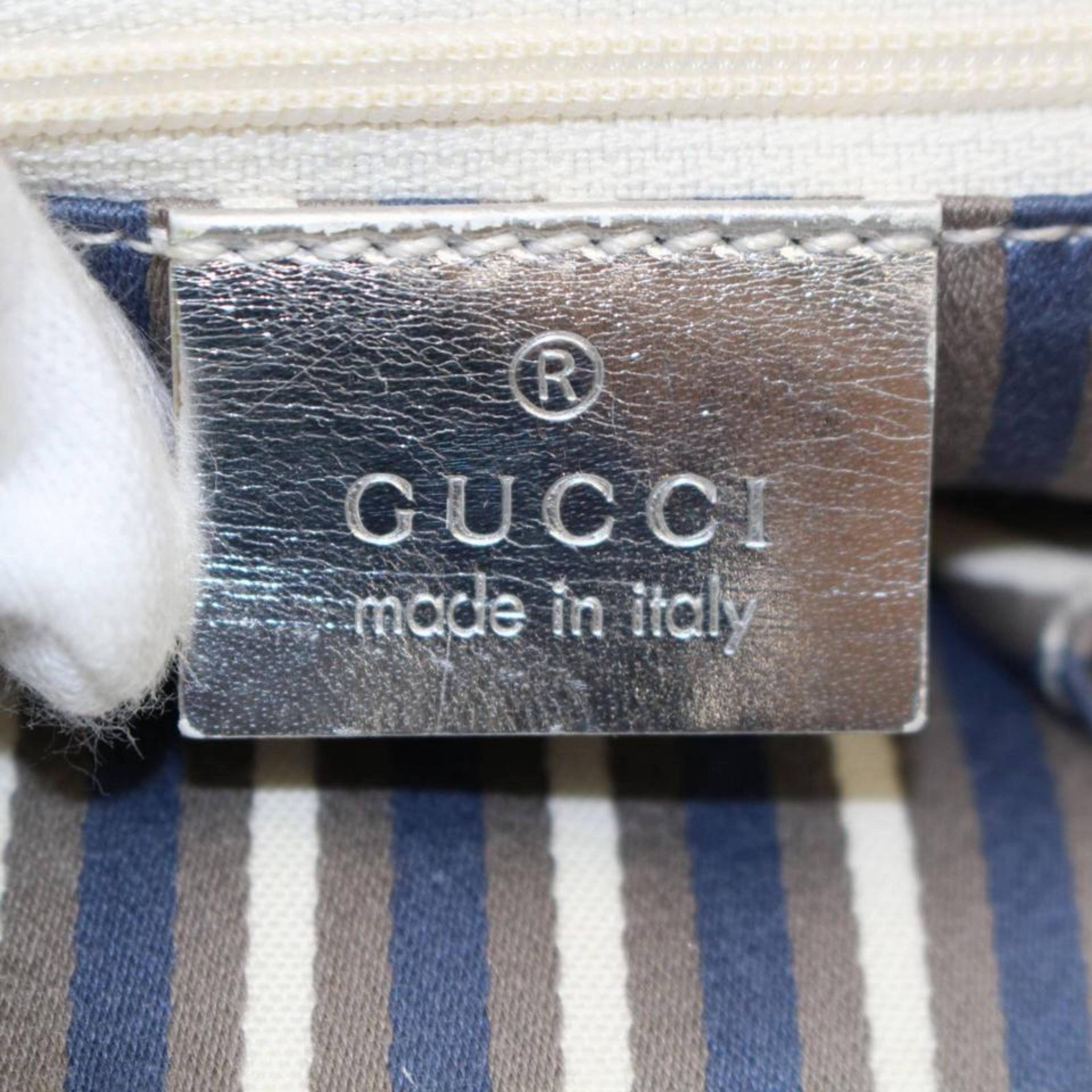 Gucci Britt Interlocking Logo Messenger Hobo 868425 Silver Canvas Cross Body Bag For Sale 1
