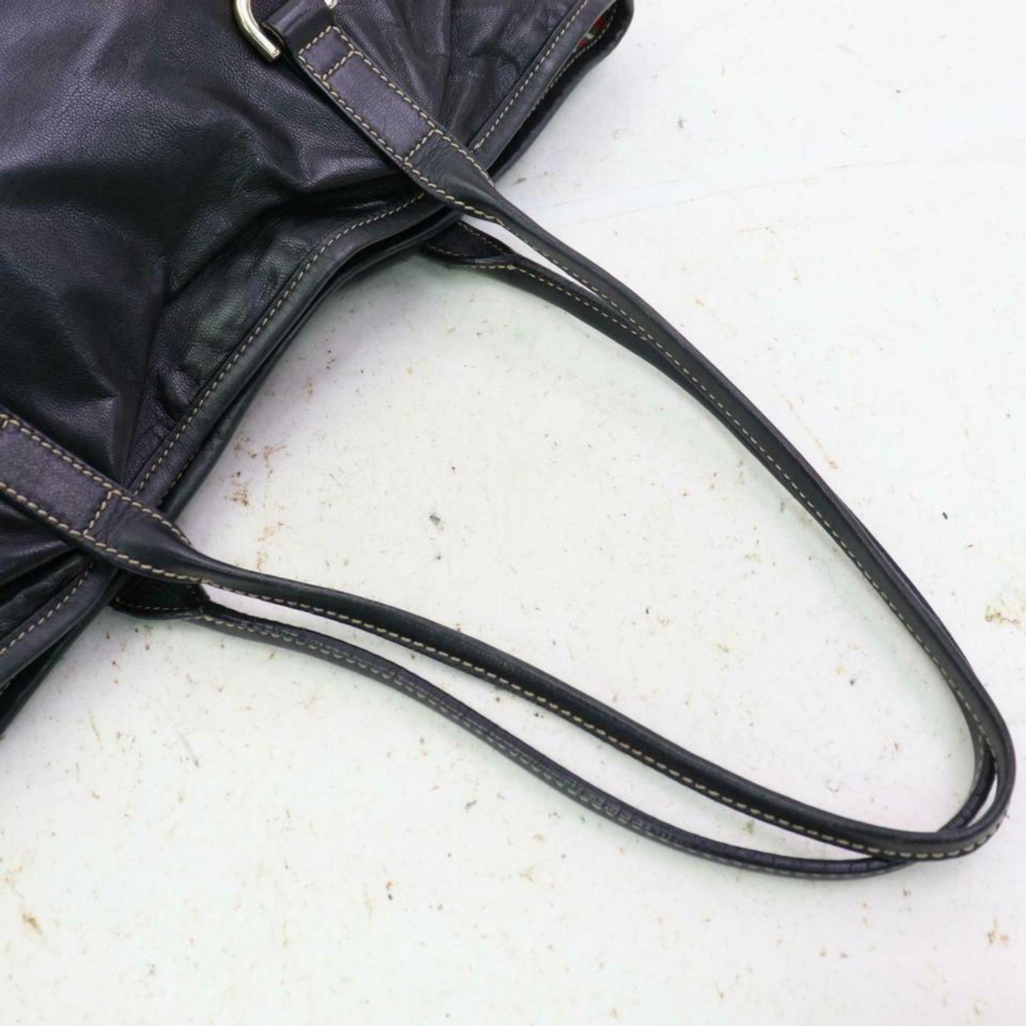Gucci Britt Interlocking Logo Tote 870584 Black Leather Shoulder Bag For Sale 1