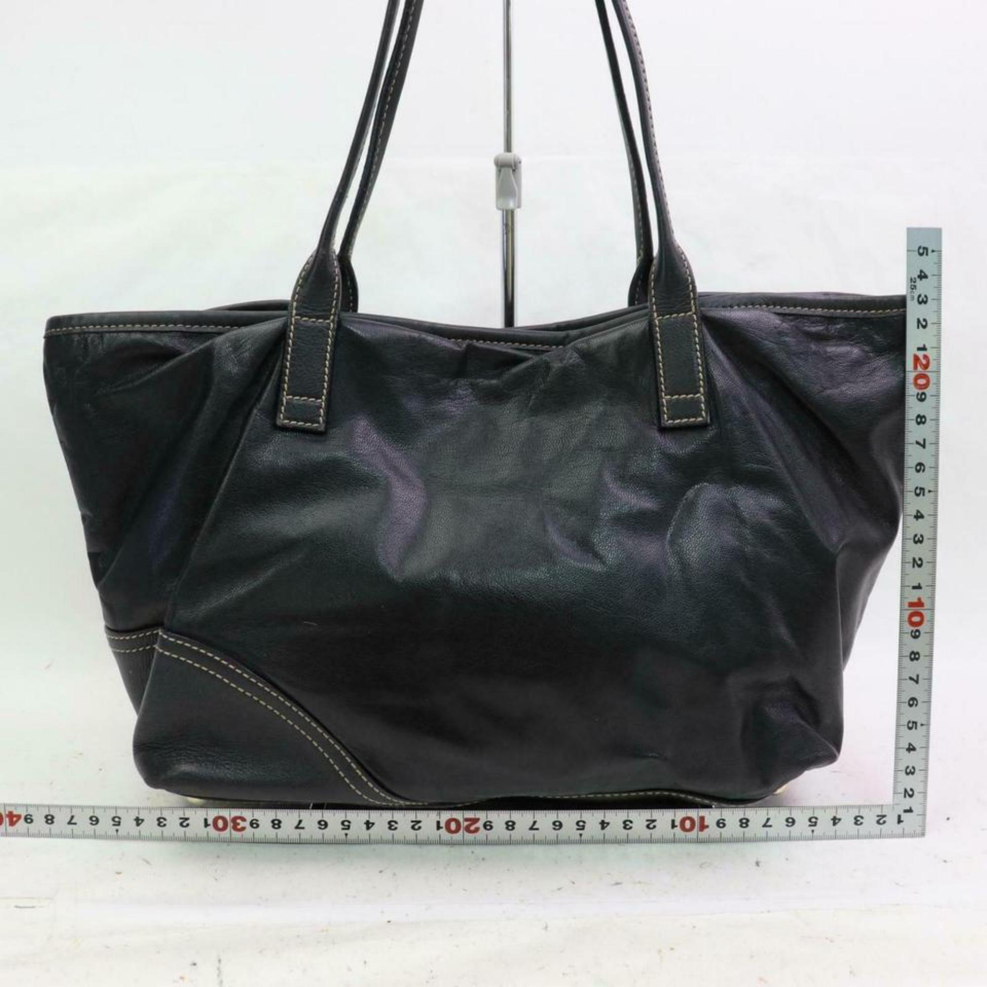 Gucci Britt Interlocking Logo Tote 870584 Black Leather Shoulder Bag For Sale 2