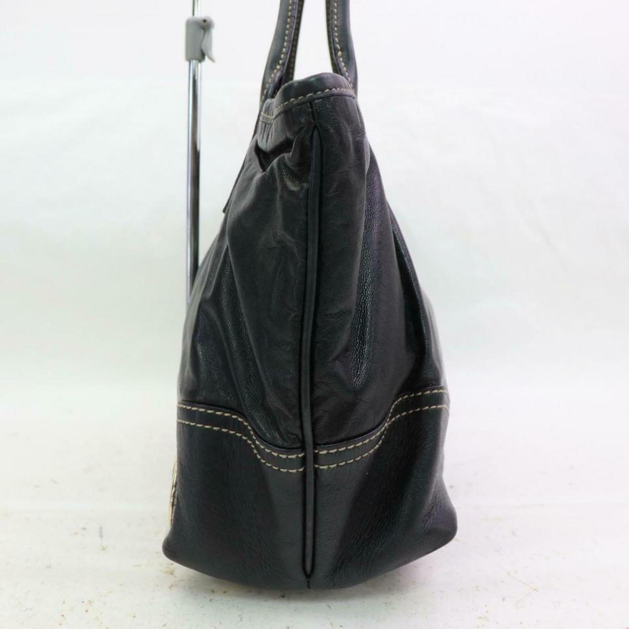 Gucci Britt Interlocking Logo Tote 870584 Black Leather Shoulder Bag For Sale 4