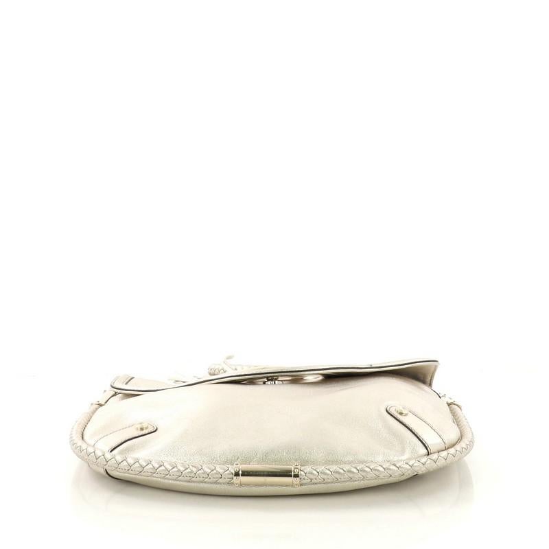 Gucci Britt Tassel Flap Bag Leather Medium In Good Condition In NY, NY