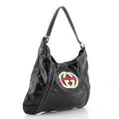 Gucci Britt Web Hobo Dialux Coated Canvas Medium