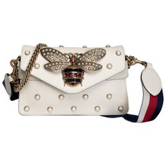 Gucci Broadway Bee/ Peral Studded Clutch