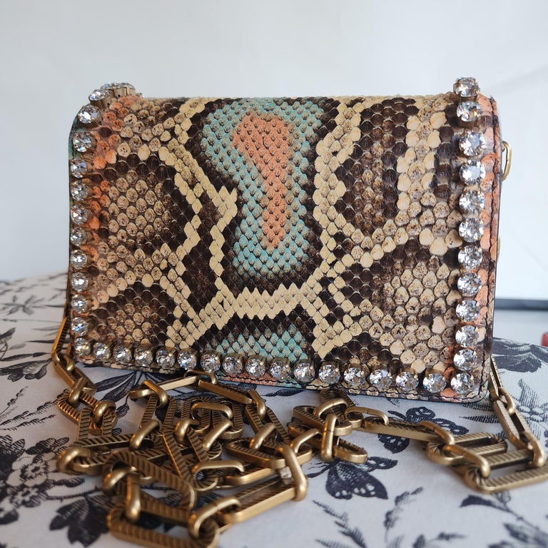 Gucci Python Skin GUCCI Broadway Bee Python Skin Mini For Sale at 1stDibs