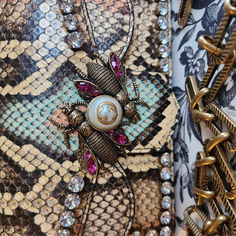 Gucci Python Skin GUCCI Broadway Bee Python Skin Mini For Sale at 1stDibs