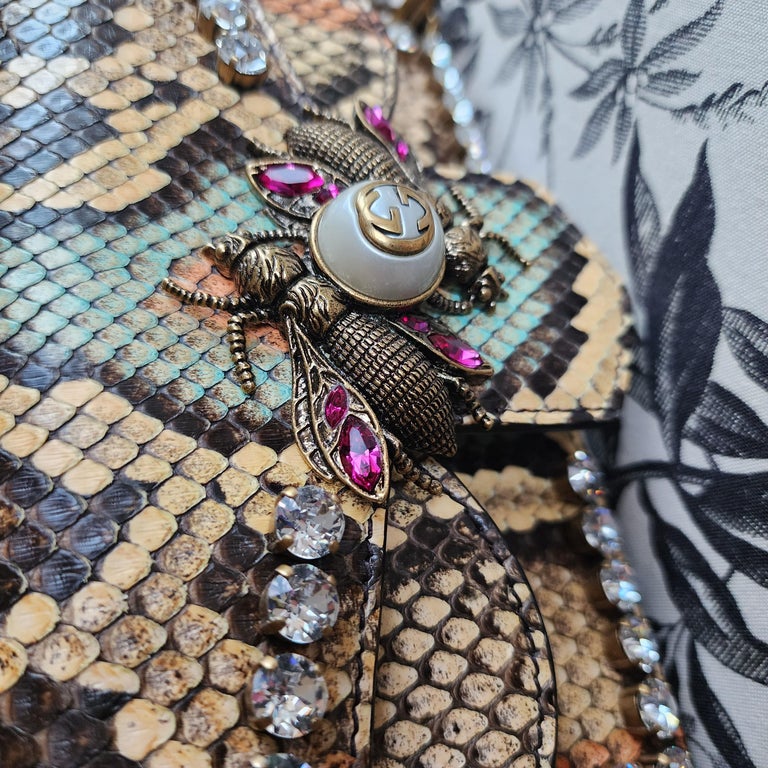 Gucci Python Skin GUCCI Broadway Bee Python Skin Mini For Sale at 1stDibs