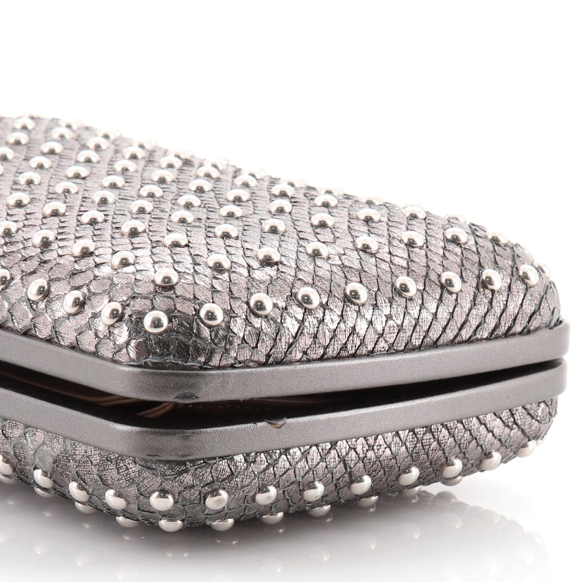 Gucci Broadway Box Clutch Studded Python 2