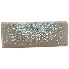 Gucci Broadway Clutch Crystal Embellished Satin Long