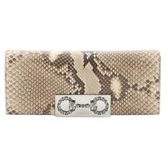 Gucci Broadway Crystal Horsebit Clutch Python