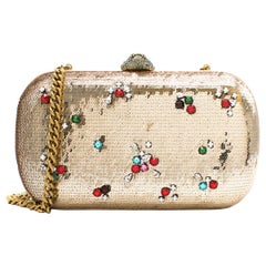 Gucci Broadway Gold Sequin Embroidered Clutch